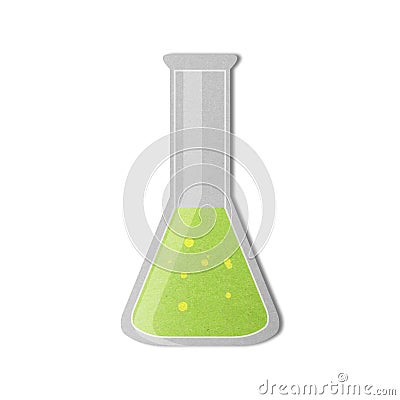 Paper cut of chemical bottle in science lab is beaker icon Stock Photo