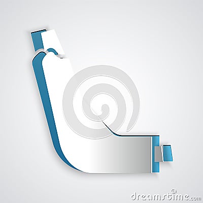 Paper cut Inhaler icon isolated on grey background. Breather for cough relief, inhalation, allergic patient. Paper art Vector Illustration