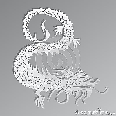 Paper cut out of a Dragon china Vector Illustration