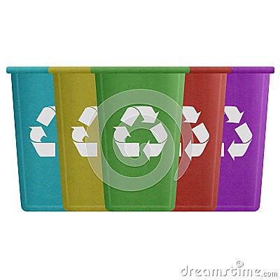 paper cut of recycle bin is can recycling to garbage for environmental conservation symbol Stock Photo