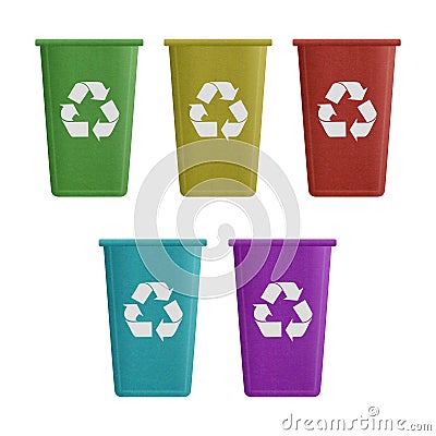 paper cut of recycle bin is can recycling to garbage for environmental conservation symbol Stock Photo