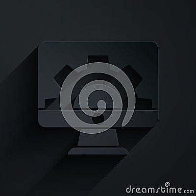 Paper cut Software, web development, programming concept icon isolated on black background. Programming language and Stock Photo