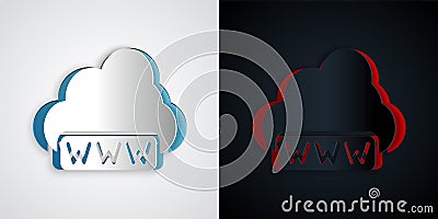 Paper cut Software, web development, programming concept icon isolated on grey and black background. Programming Vector Illustration