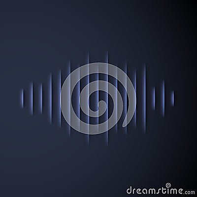 Paper sound waveform with shadow Vector Illustration