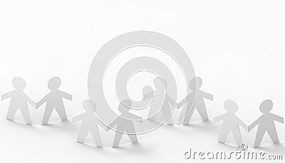 Paper cut Style concept of a leader and relationship with friendship and hand-holding of people in symbolic form on Inspiration Stock Photo