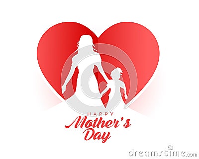 paper cut style mothers day greeting card for mom and daughter love relation Stock Photo