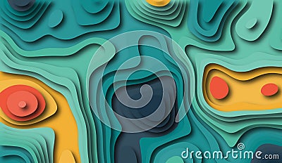 Paper cutout background. Realistic 3d layered smooth objects. Design for branding, advertising with abstract shapes. Modern backgr Stock Photo