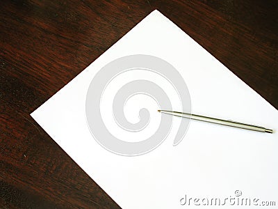 Paper on desk - 1 Stock Photo