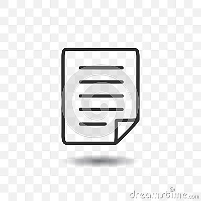 Paper document icon. Vector Illustration