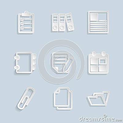 Paper Document Office Icons Vector Illustration