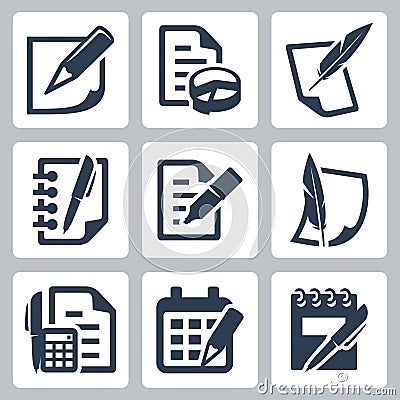 Paper document vector icons Vector Illustration