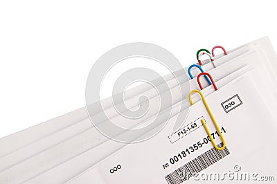 Paper documents with clips Stock Photo