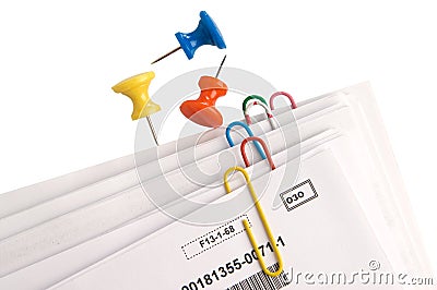 Paper documents with clips Stock Photo