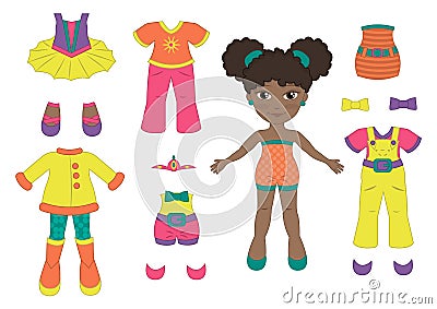 Paper doll baby ballet dancer Vector Illustration