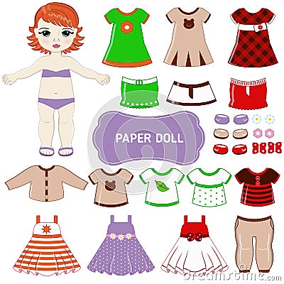 Paper doll. Vector Illustration