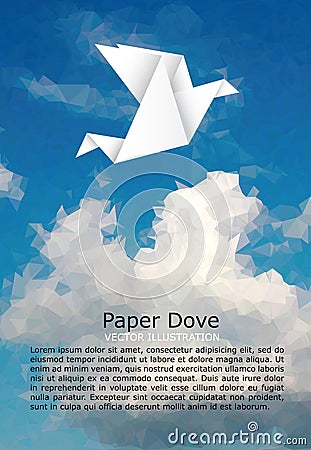 Paper dove sky Vector Illustration