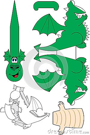 Paper dragon Vector Illustration