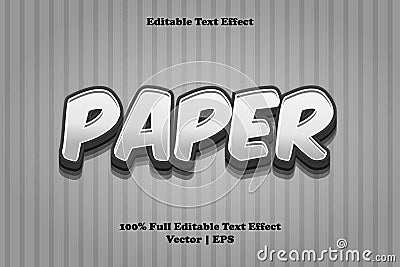 Paper editable text effect modern style Vector Illustration