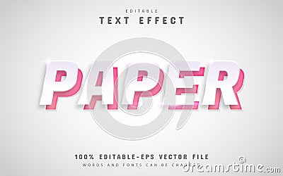 Paper editable text effect Vector Illustration