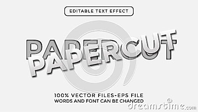 paper editable text effect vector illustration Vector Illustration