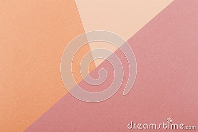 Paper Purple, yellow, orange, pastel empty background, geometrically located. Color blank for presentations, copy space Stock Photo