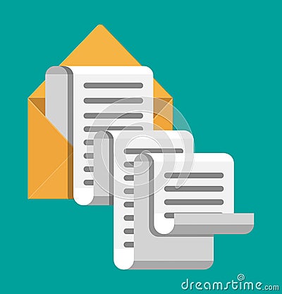 Paper envelope letter correspondence. Vector Illustration