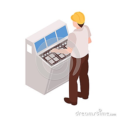 Paper Factory Worker Composition Vector Illustration