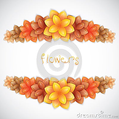 Paper floral frame Vector Illustration