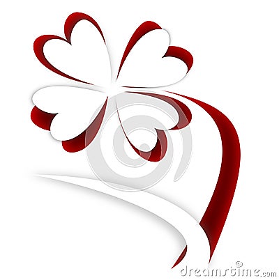 Paper Flower Cutout on Red Background Stock Photo