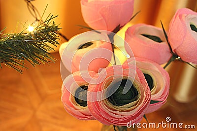 Paper flowers. Handmade flowers Stock Photo