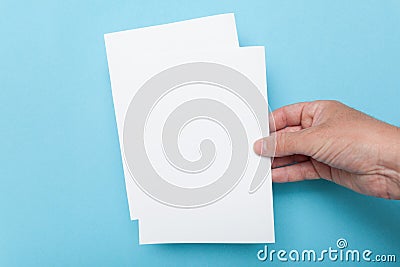 Paper flyer A5 mockup, invitation template Stock Photo