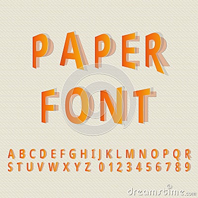 Paper font Vector Illustration