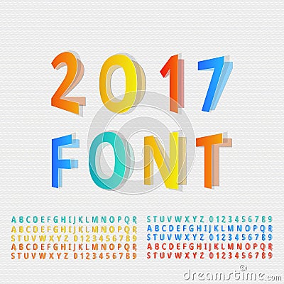 Paper font Vector Illustration