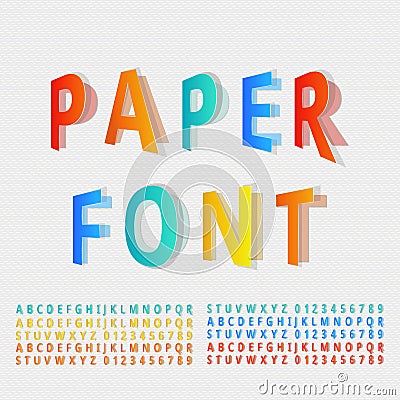 Paper font Vector Illustration