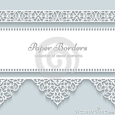 Paper frame with lace borders Vector Illustration