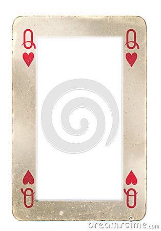 Paper frame from queen of hearts playing card Stock Photo