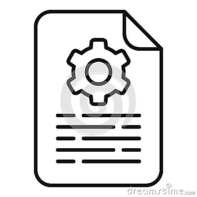 Paper gear cooperation icon outline vector. Machine tech cog Vector Illustration