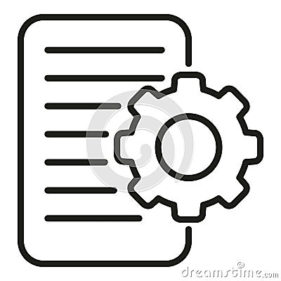 Paper gear document icon outline vector. Goal mental Vector Illustration