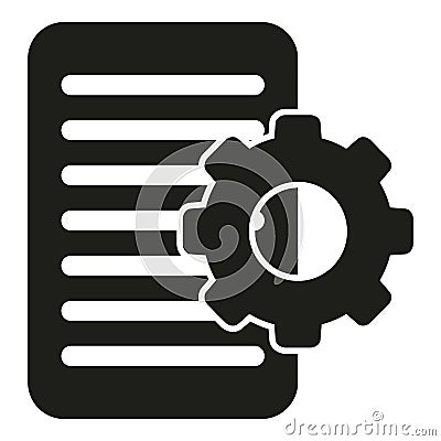 Paper gear document icon simple vector. Goal mental Vector Illustration