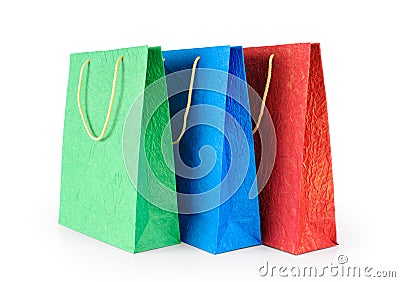 Paper gift bags. Color. Stock Photo