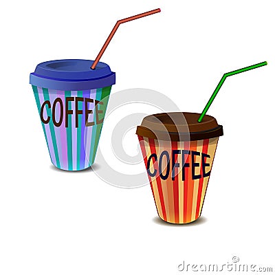 Paper glass with coffee Vector Illustration
