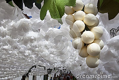 Paper grapes, Campo Maior, Portugal Stock Photo