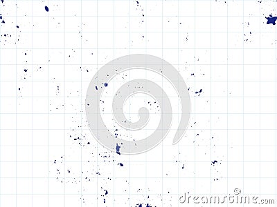 Paper with grid and ink spots Stock Photo