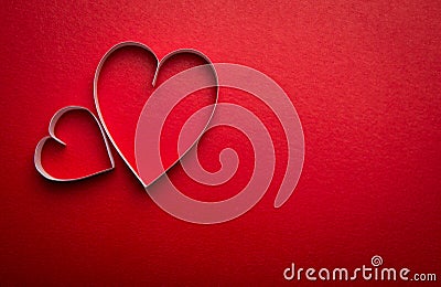 Paper heart shape symbol for Valentines day with copy space Stock Photo