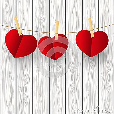 Paper hearts Vector Illustration