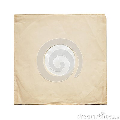 Paper inner sleeve for vinyl LP records isolated on white Stock Photo