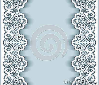 Paper lace border background Vector Illustration