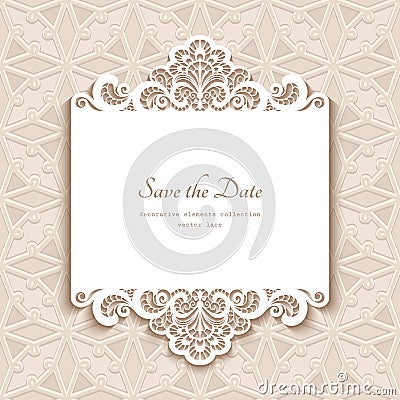 Paper lace card Vector Illustration