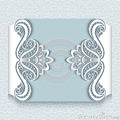 Paper lace card Vector Illustration