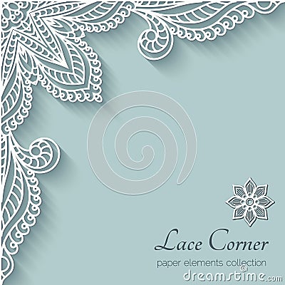 Paper lace corner Vector Illustration